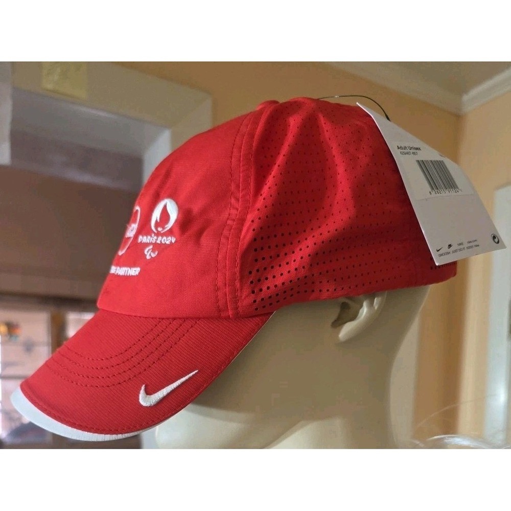 NIKE Swoosh Heritage86 2024 Olympic‎ Paris Coca Cola  Sponsor Adjustable Red Hat - Picture 9 of 11